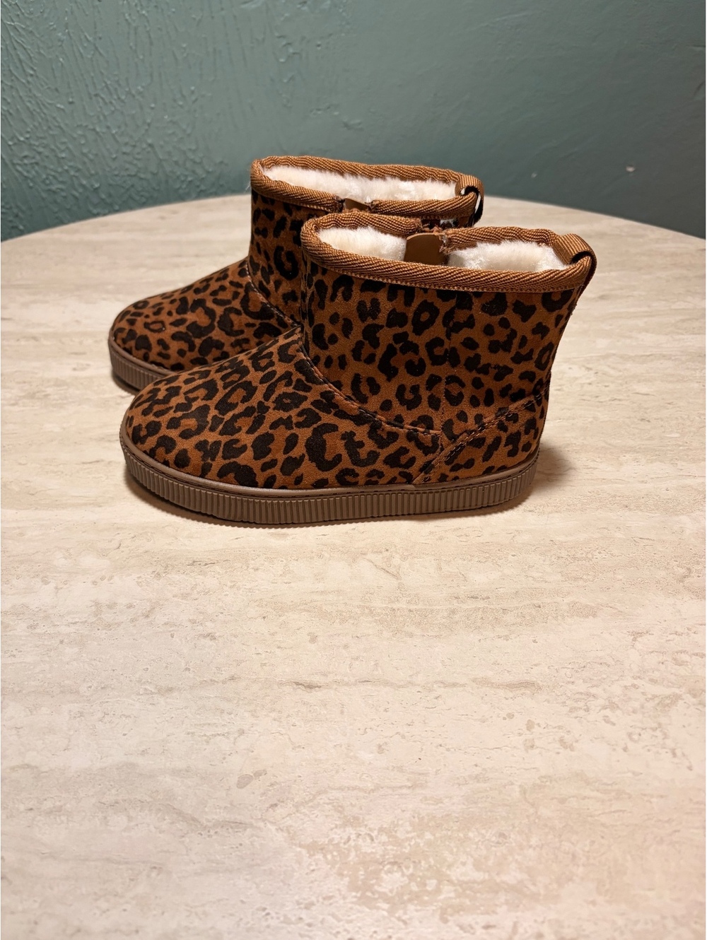 Cat & Jack Girls' Leopard Print Winter Boots - New Without Tags